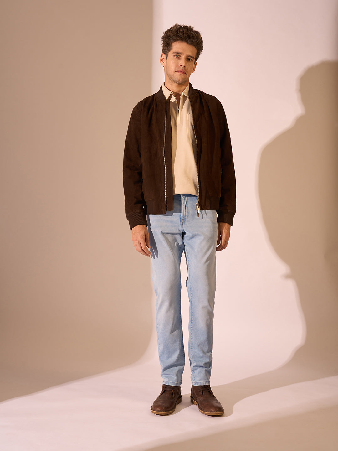 Blue Mid Rise Straight Fit