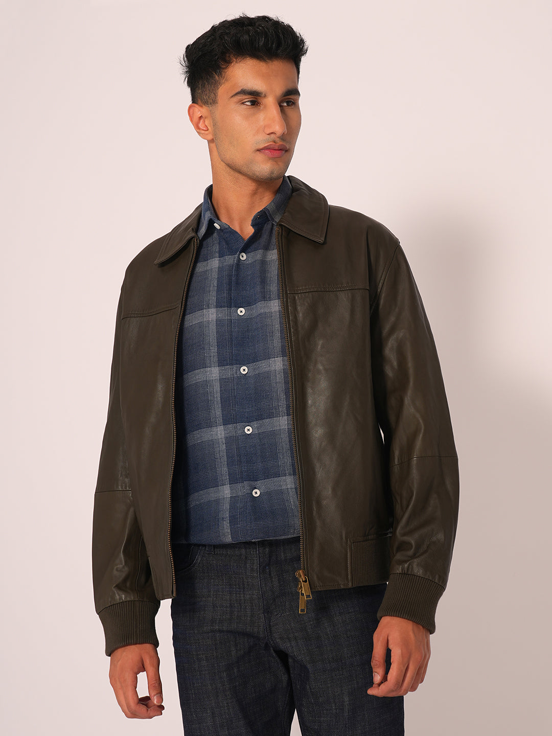 Dark Blue Check Regular Fit Shirt