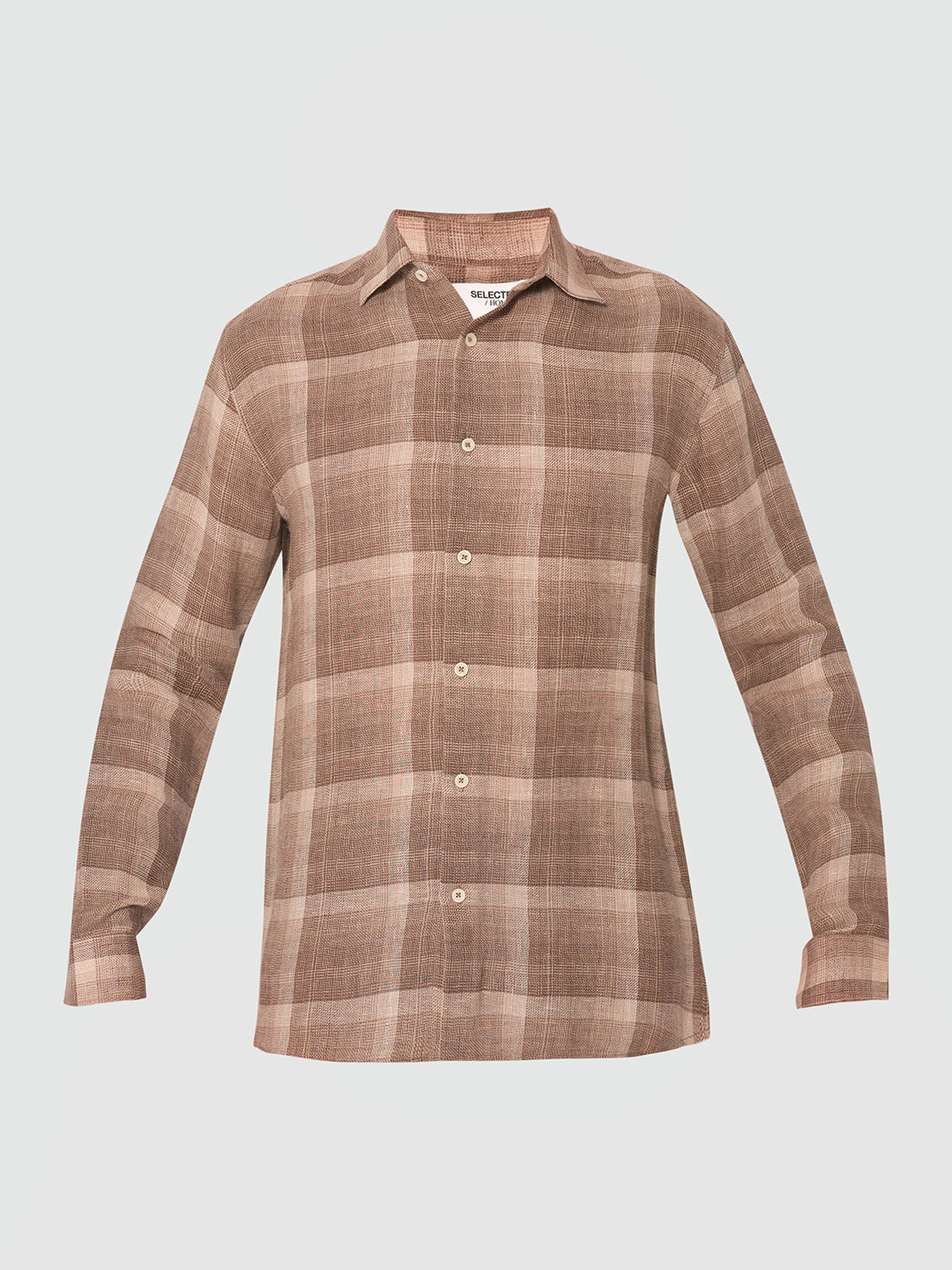 Beige Check Regular Fit Shirt