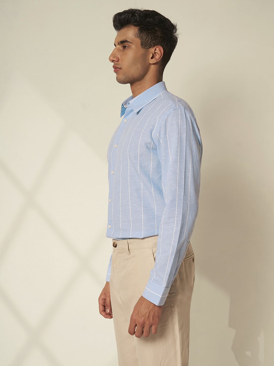 Blue Striped Linen Shirt