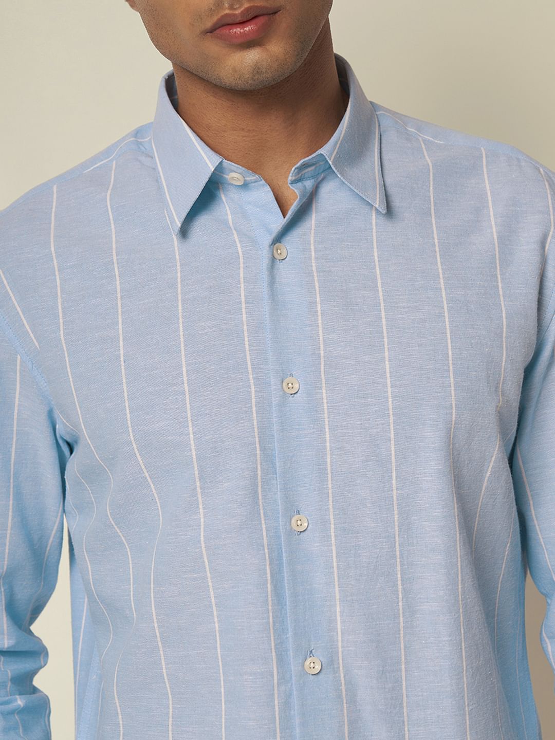 Blue Striped Linen Shirt