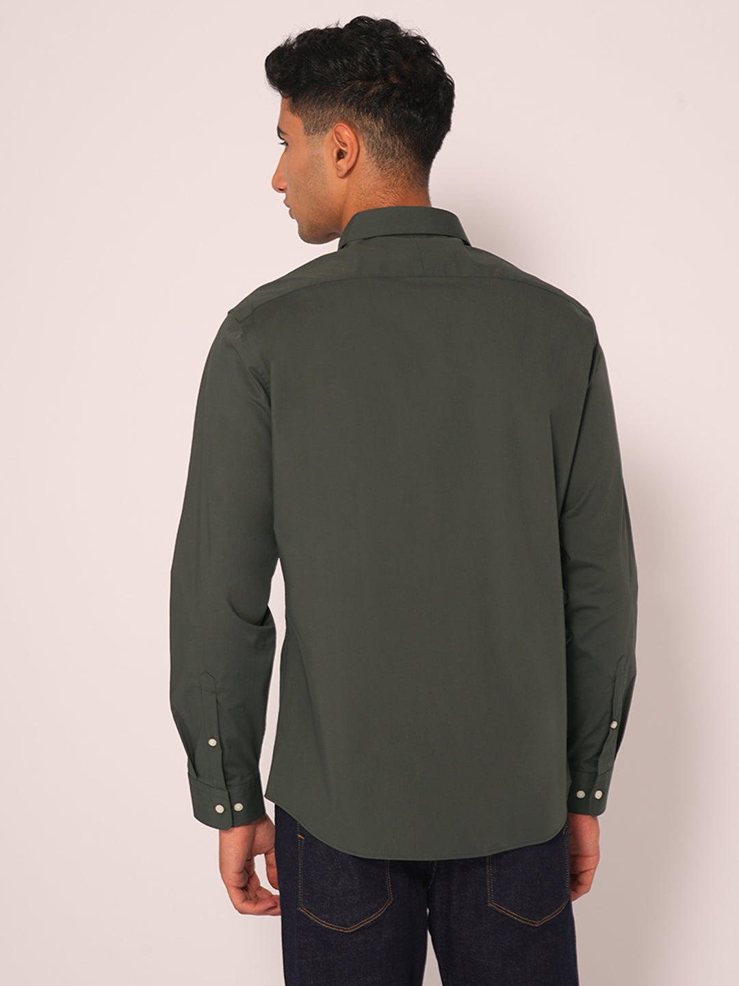 Dark Green Regular Fit Formal Shirt