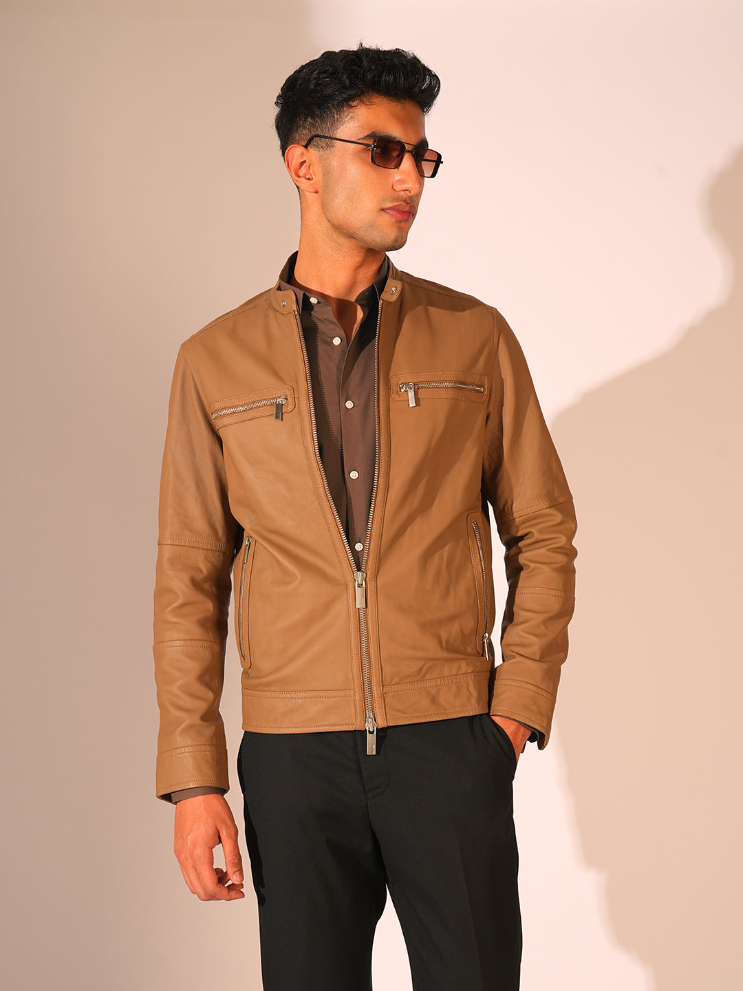 Dark Brown Regular Fit Formal Shirt