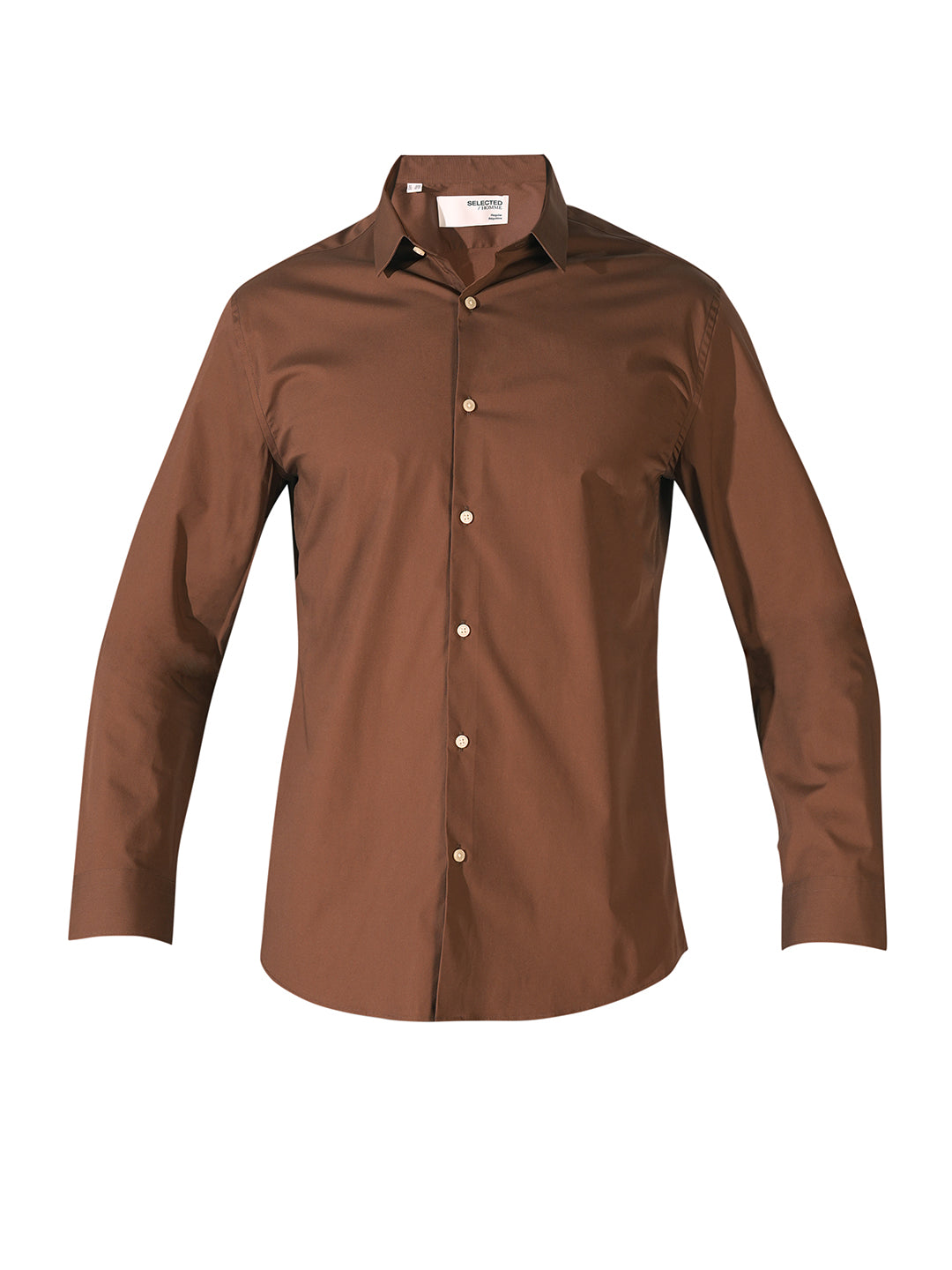 Dark Brown Regular Fit Formal Shirt