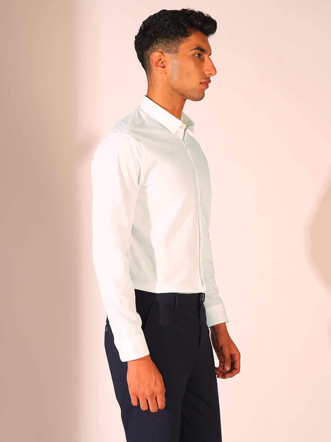 White Regular Fit Formal Shirt
