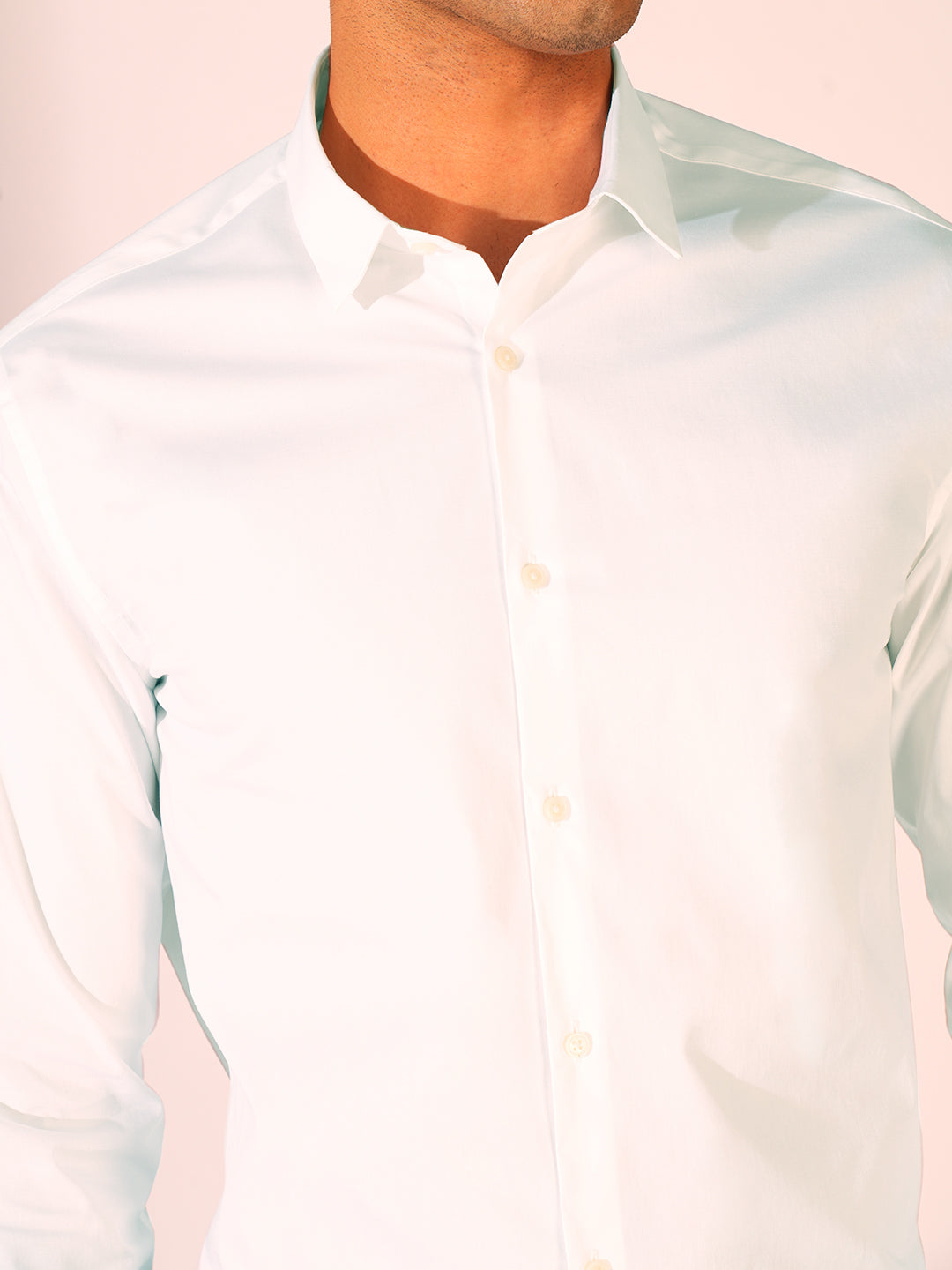 White Regular Fit Formal Shirt