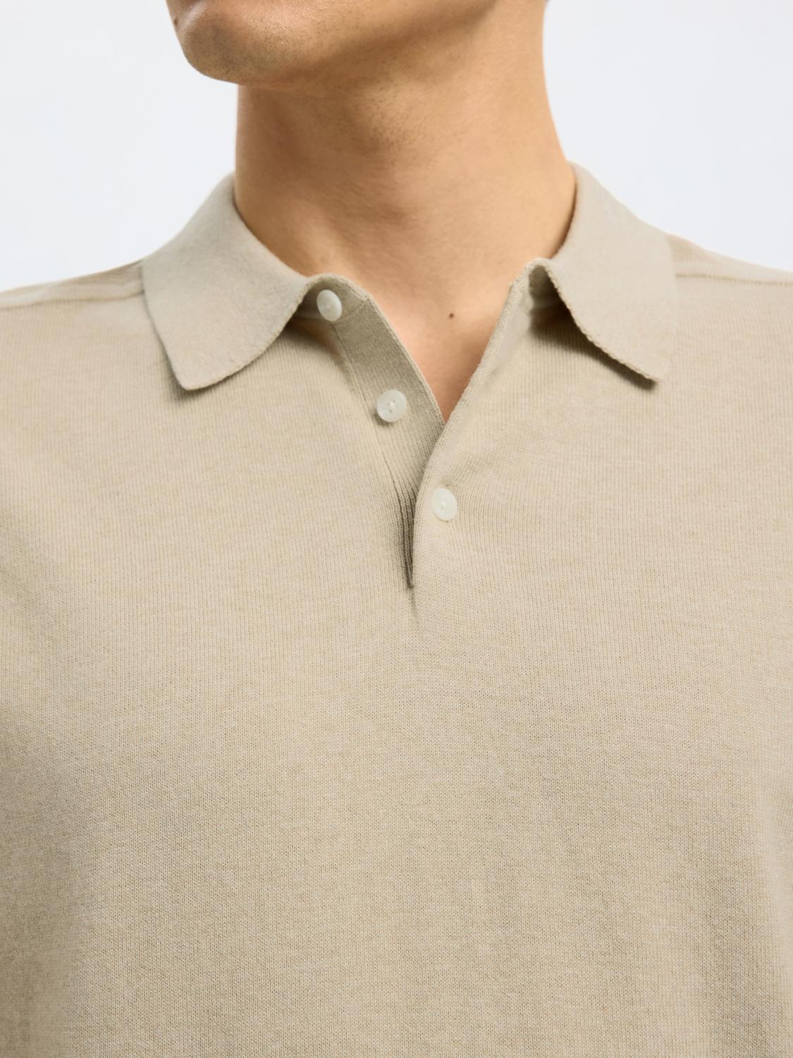 Oatmeal Knitted Polo