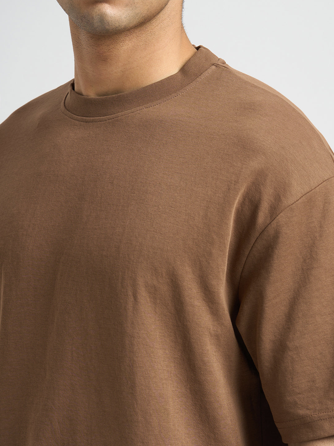 O-Neck Loose Fit T-shirt - Brown