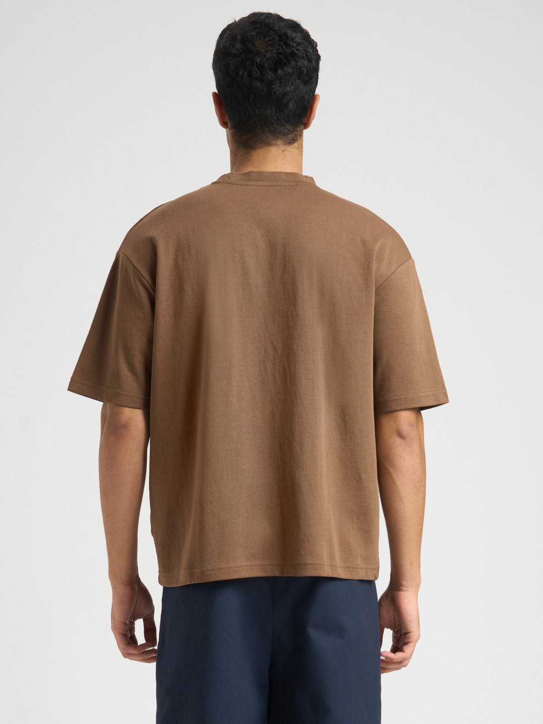 O-Neck Loose Fit T-shirt - Brown