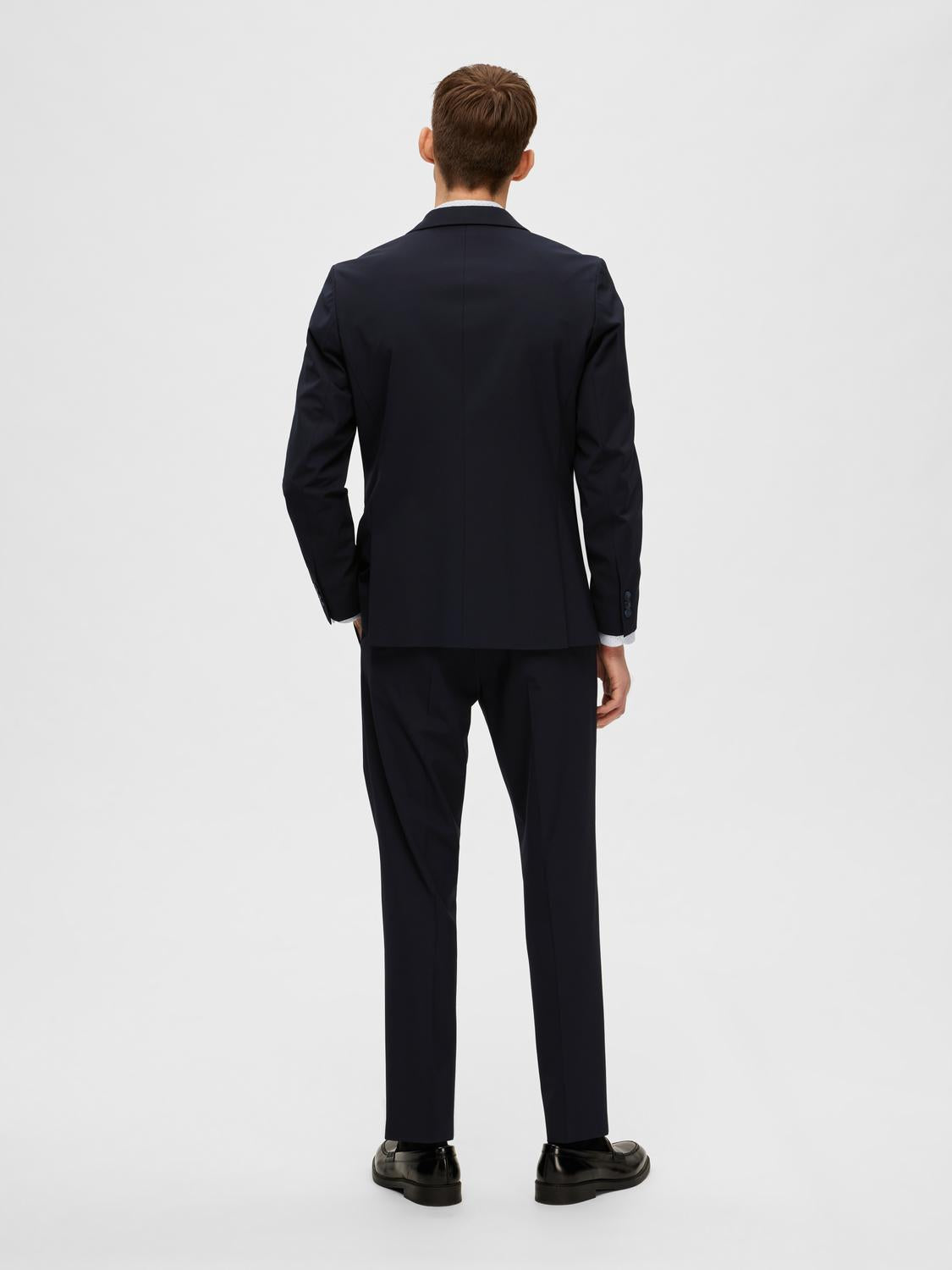 Navy Blue Viscose Blend Formal Blazer