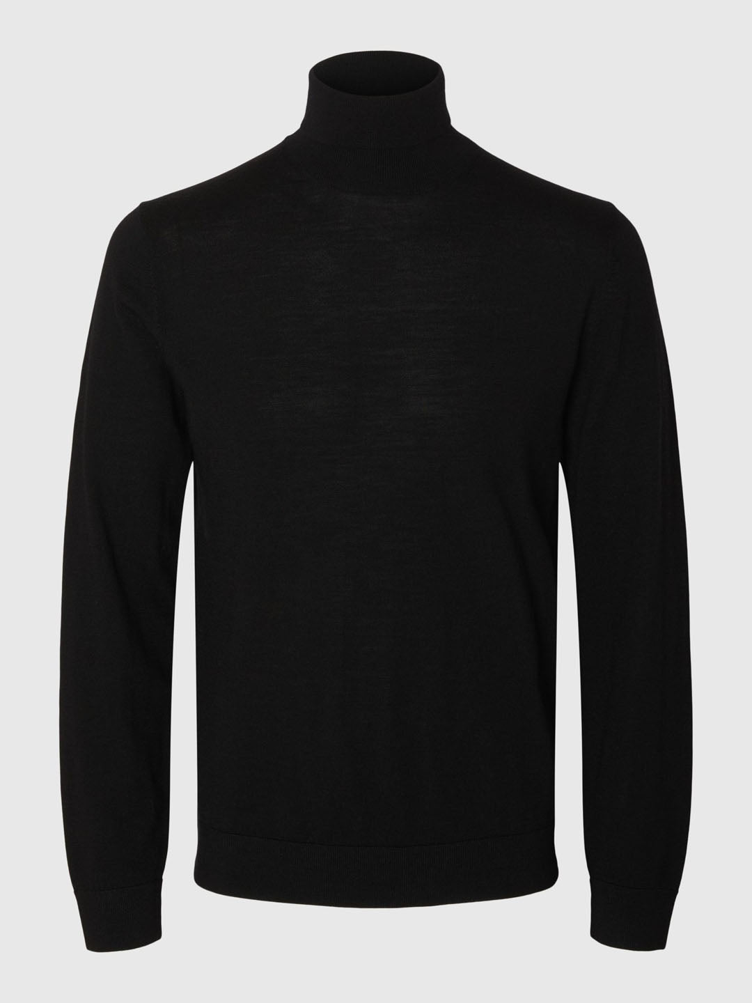 Blue Merino Wool Turtleneck Pullover