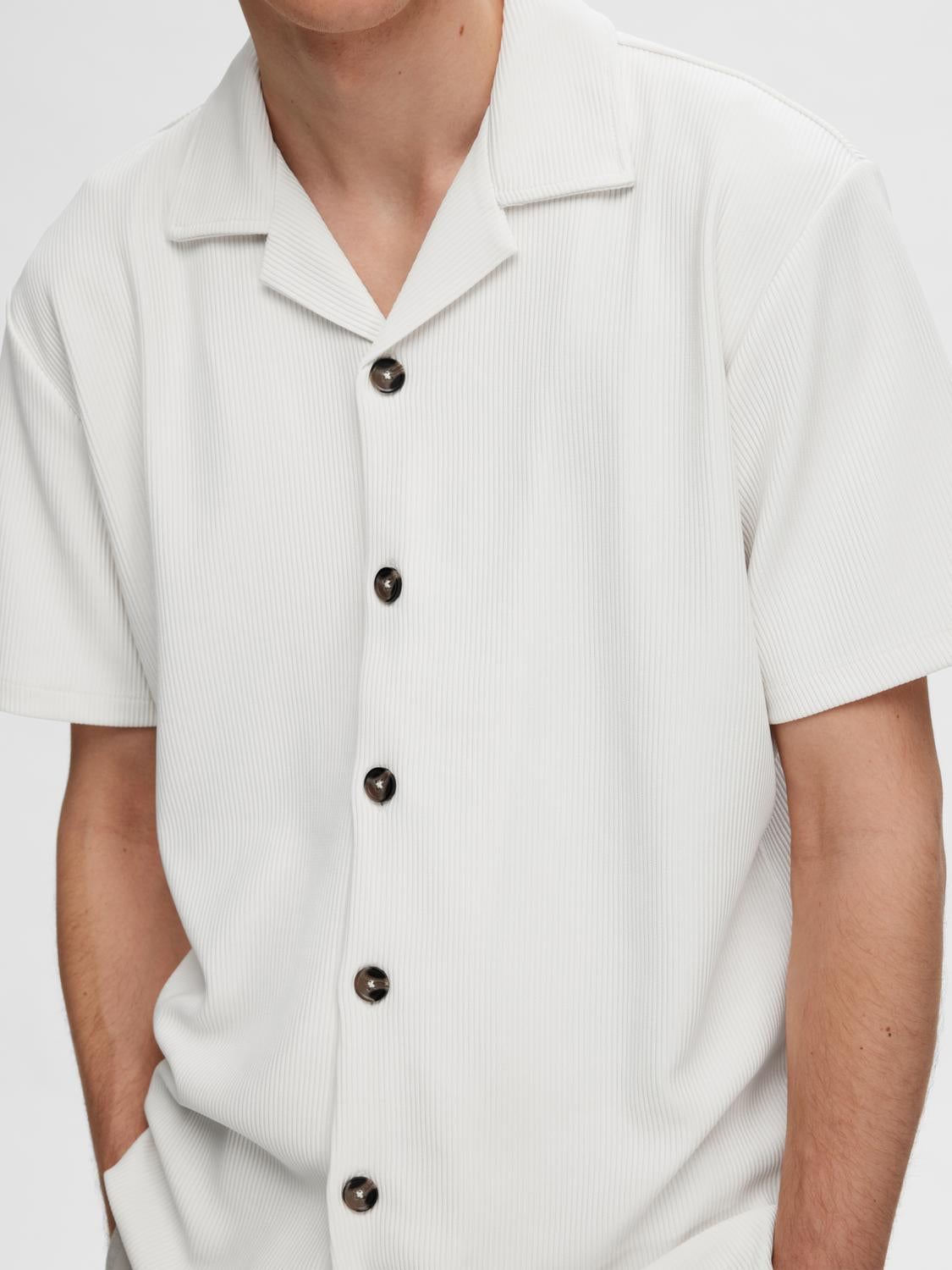 Off-White Ribbed Cuban Collar Shirt