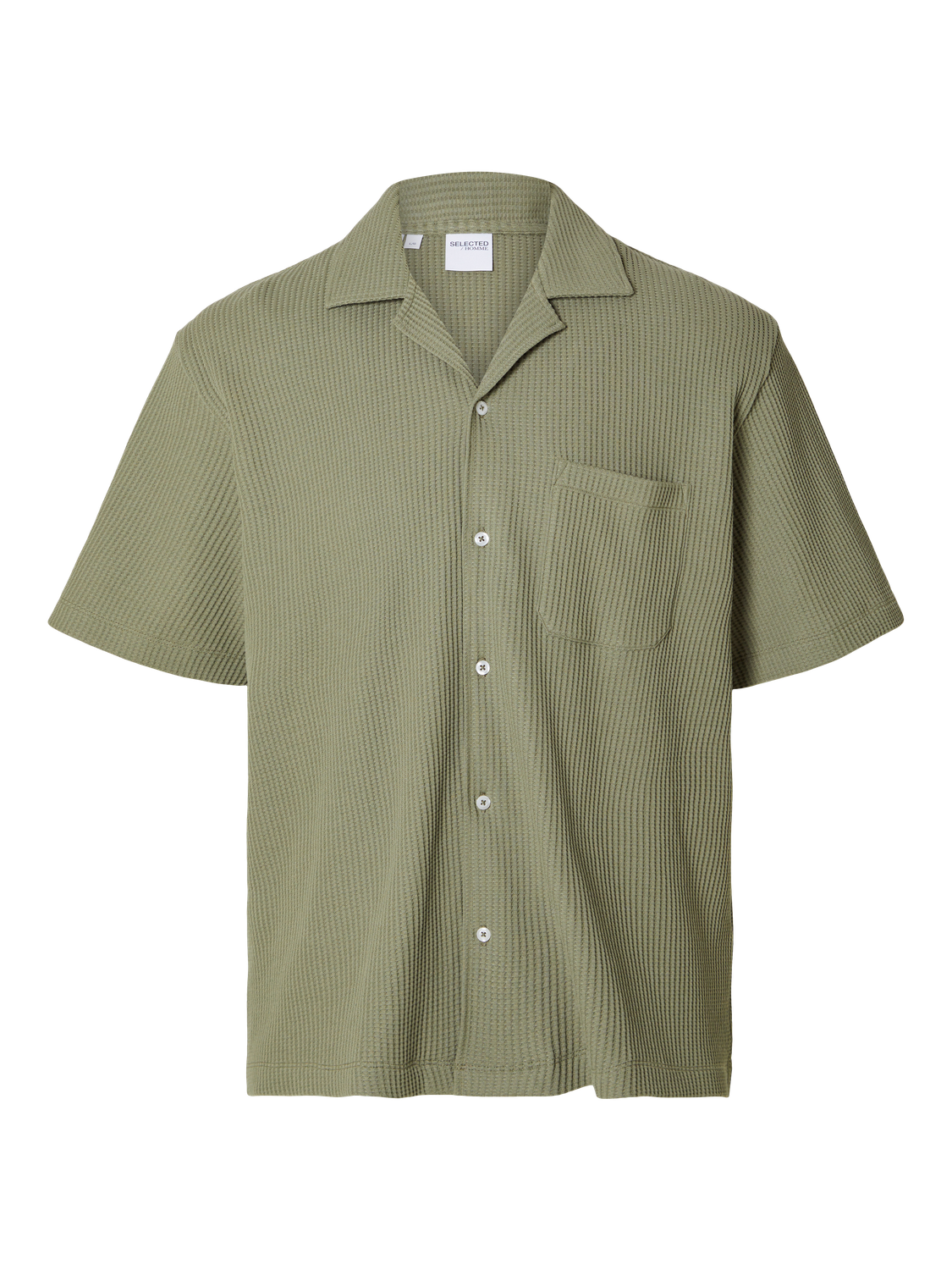 Green Waffled Short Sleeved Shirt