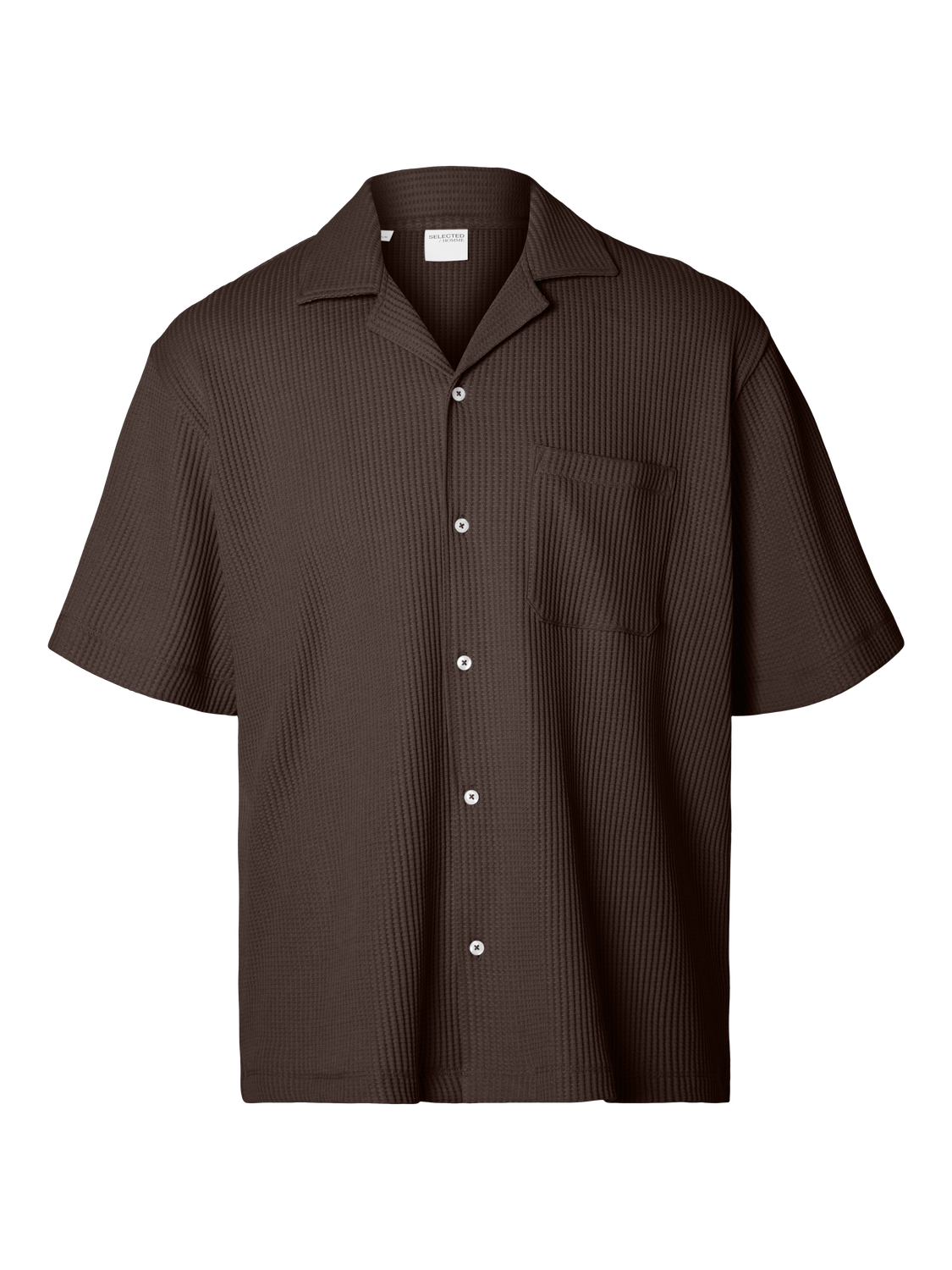Brown Waffled Short Sleeved Shirt