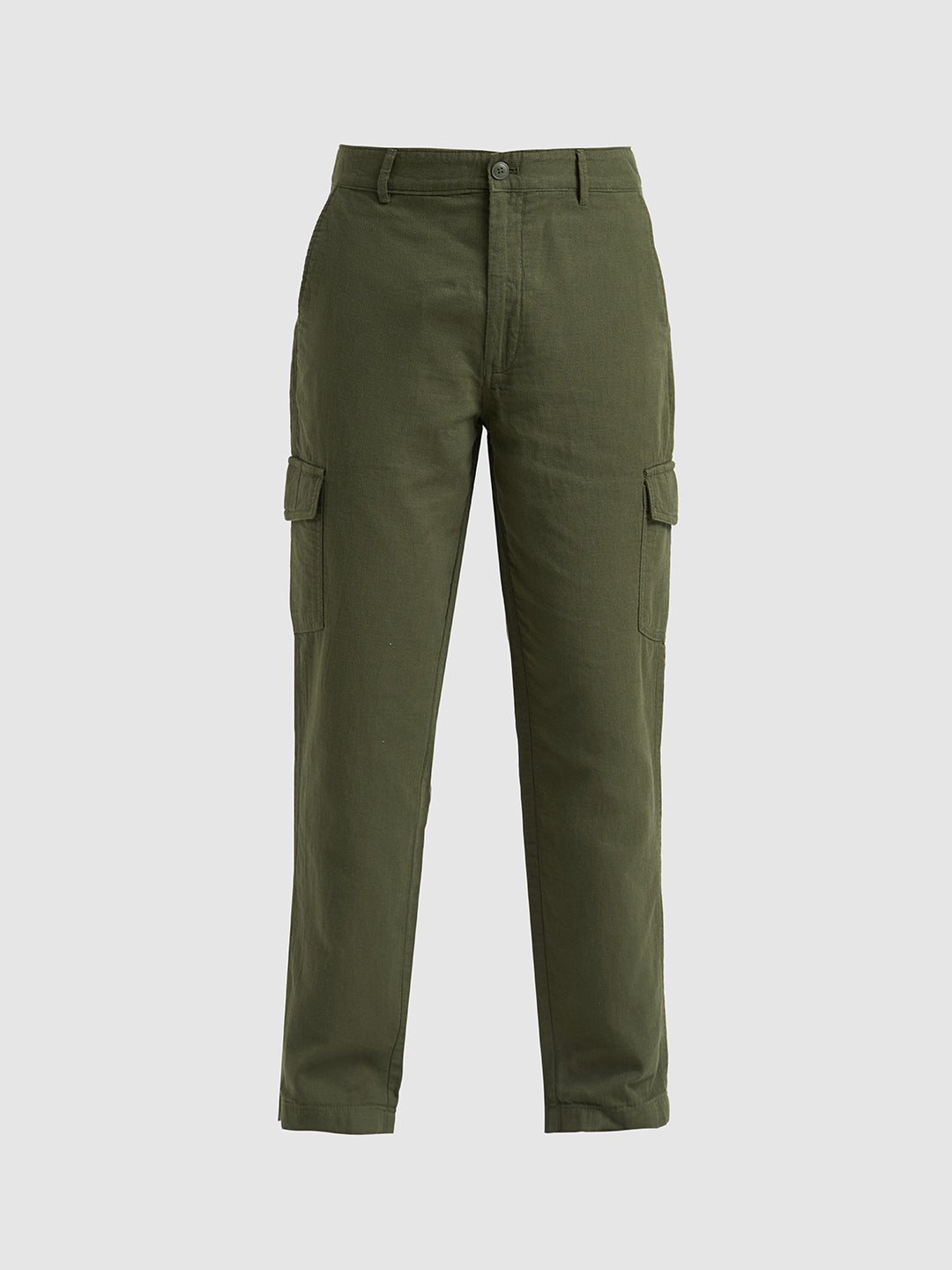 Cotton Regular Fit Cargos - Green