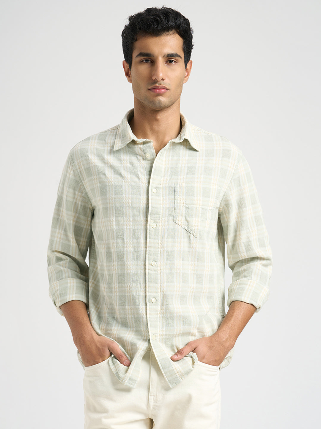 Cotton Check Shirt - Green