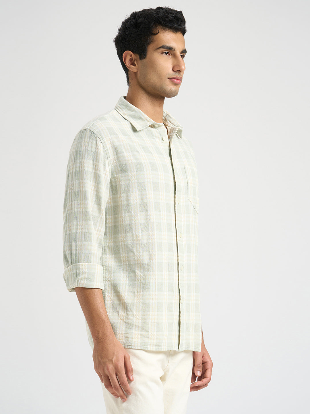 Cotton Check Shirt - Green