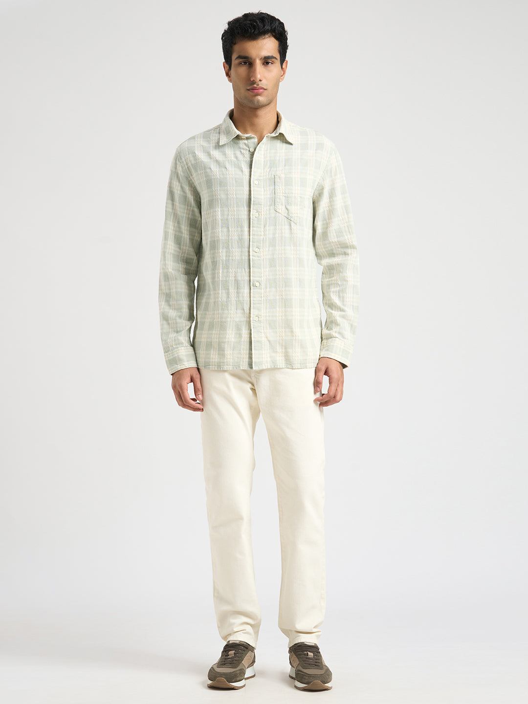 Cotton Check Shirt - Green