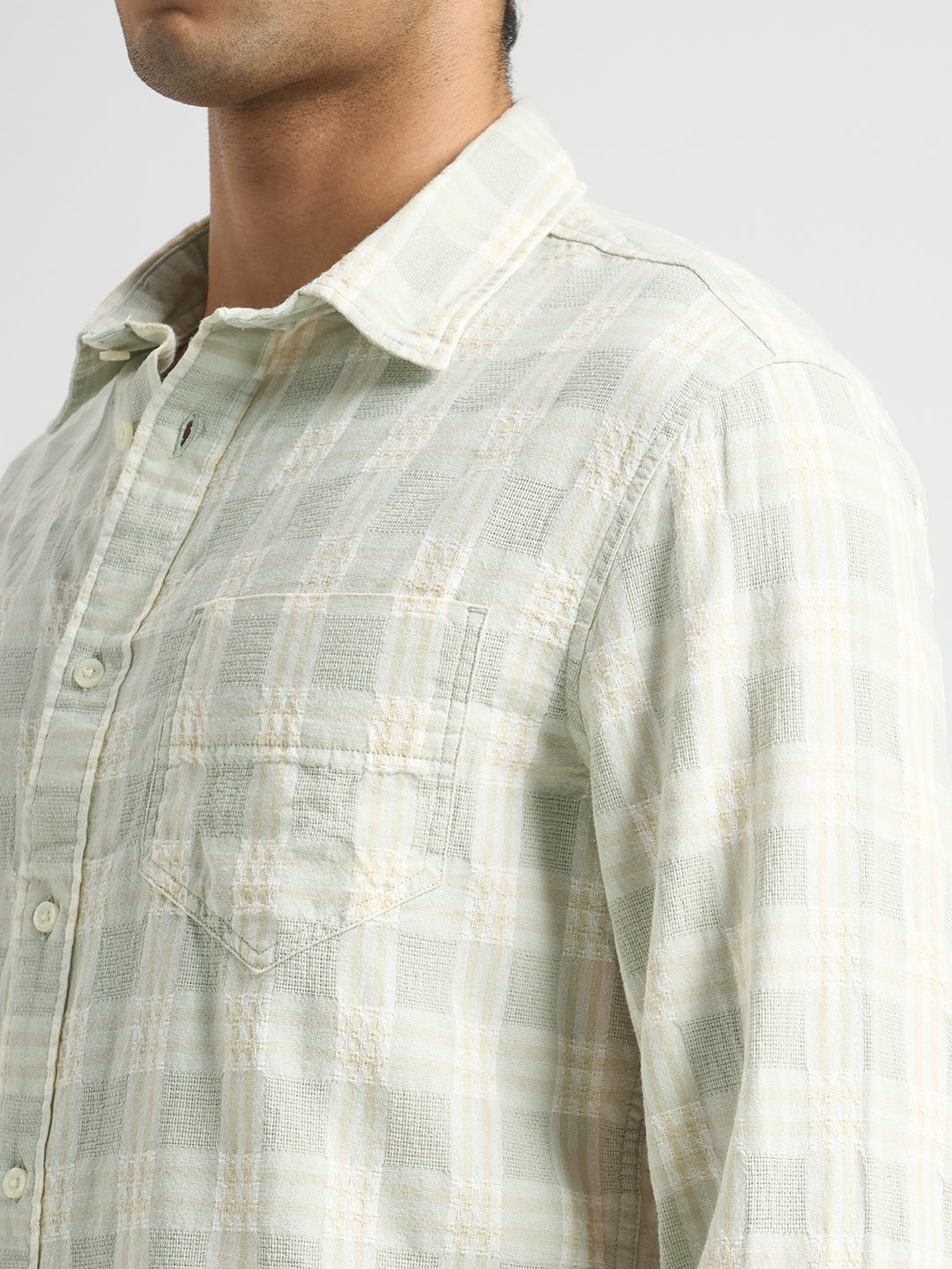 Cotton Check Shirt - Green