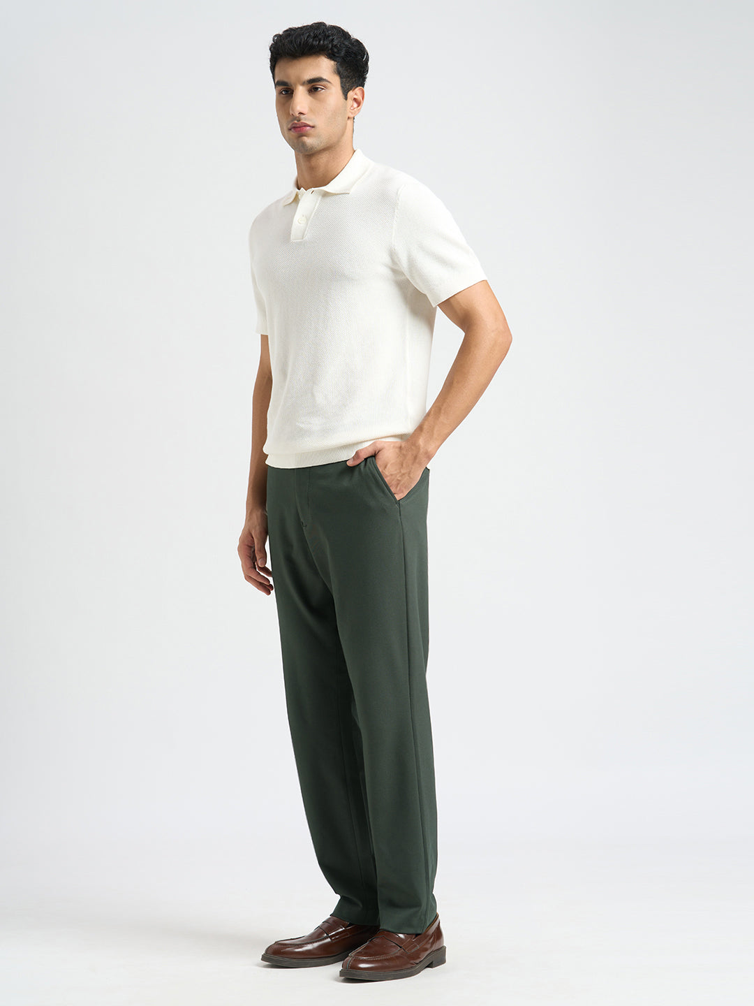 Nylon Blend Regular Fit Pants