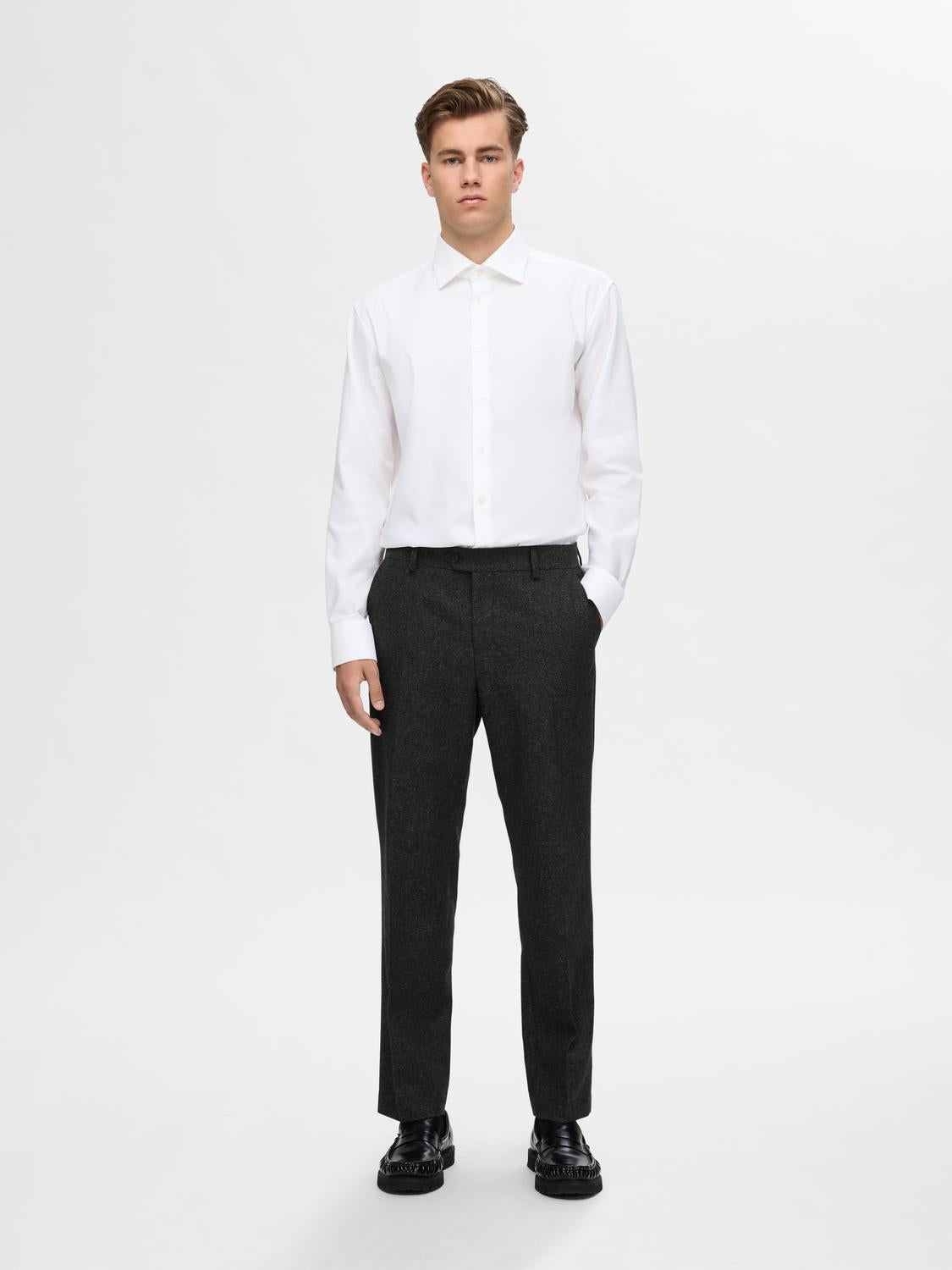 White Regular Fit Non-Iron Shirt