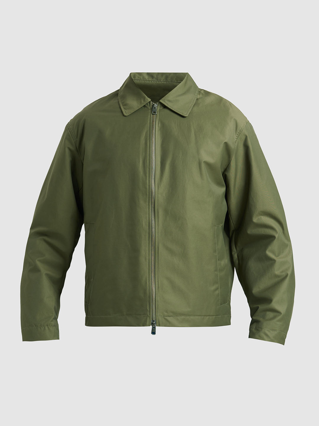 Spread Collar Organic Cotton Jacket - Green