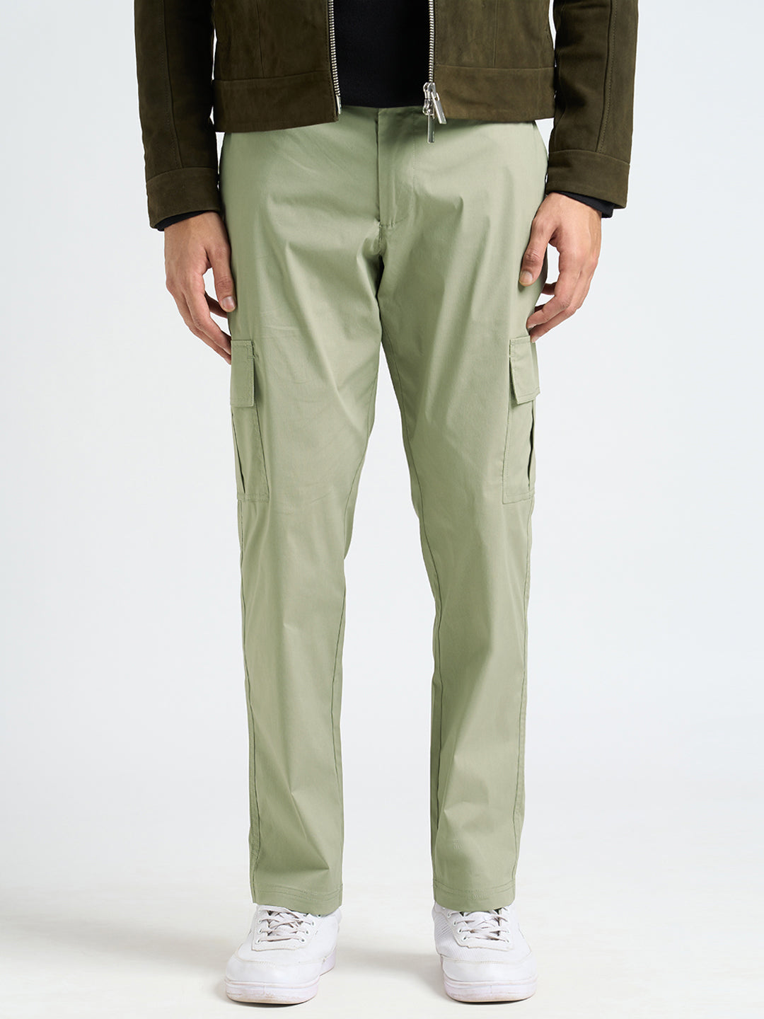 Cotton Regular Fit Cargo Pants - Green