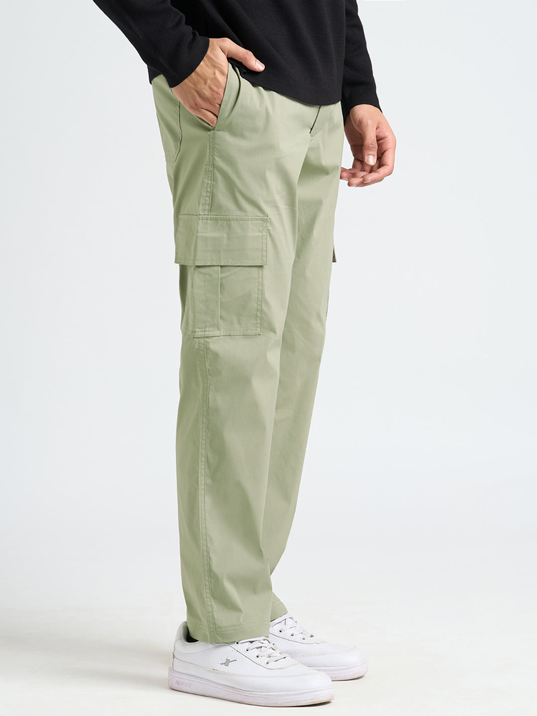 Cotton Regular Fit Cargo Pants - Green