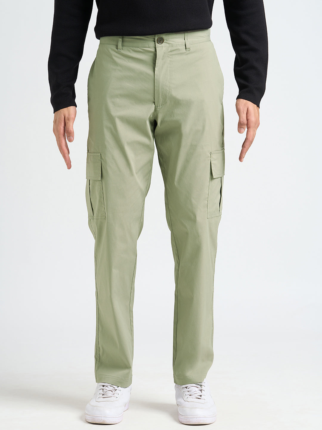 Cotton Regular Fit Cargo Pants - Green