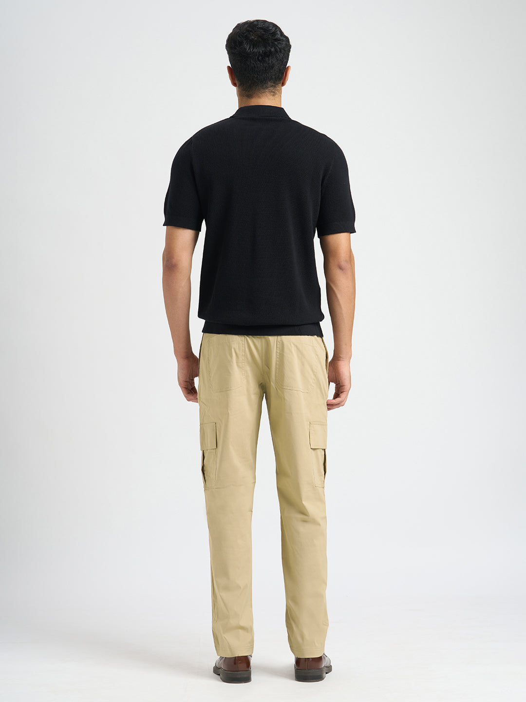Cotton Regular Fit Cargo Pants - Beige