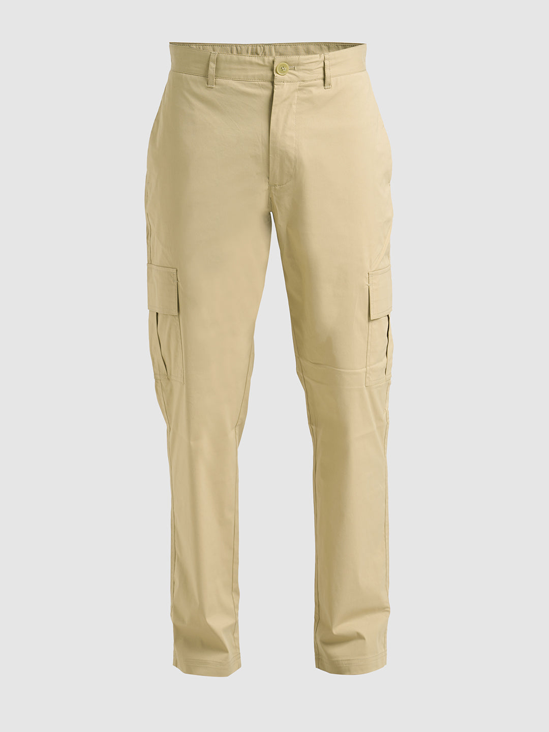 Cotton Regular Fit Cargo Pants - Beige