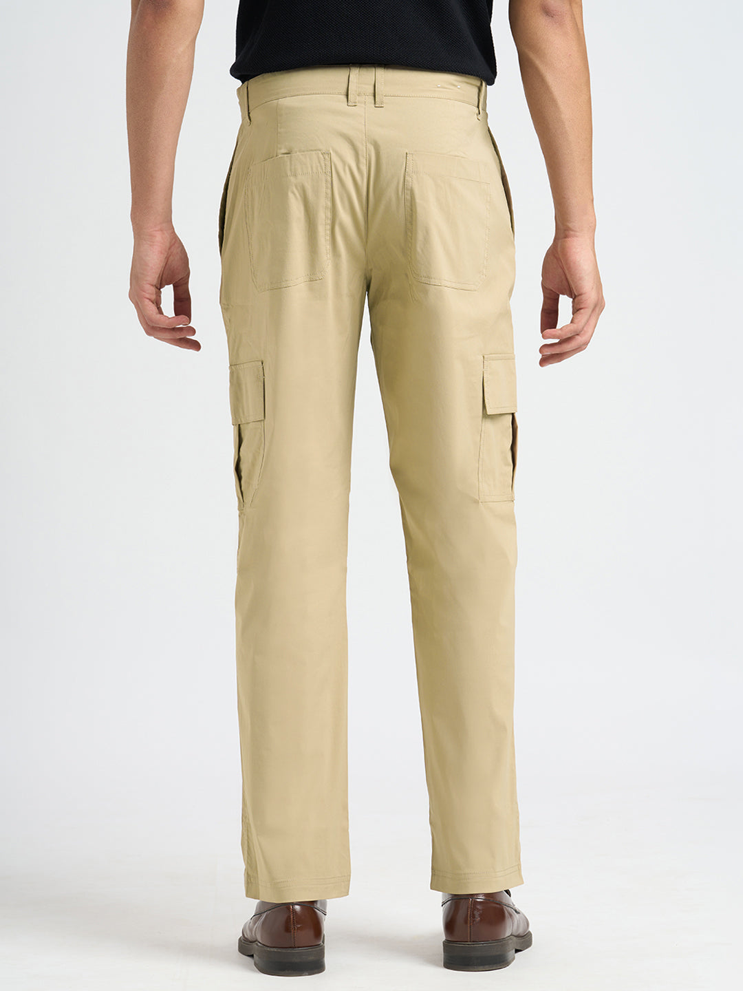 Cotton Regular Fit Cargo Pants - Beige