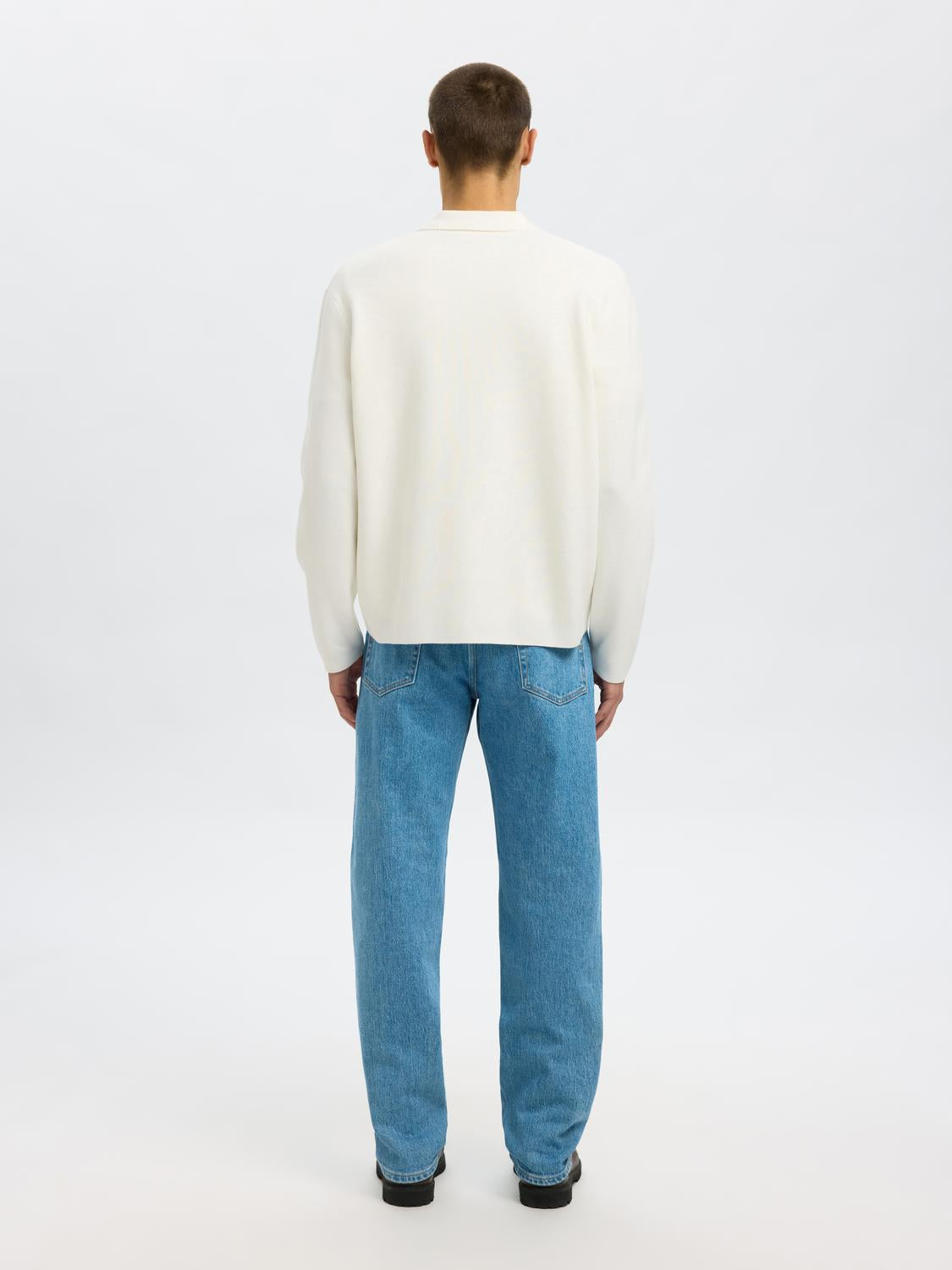 Beige Zip-Up Knitted Cardigan