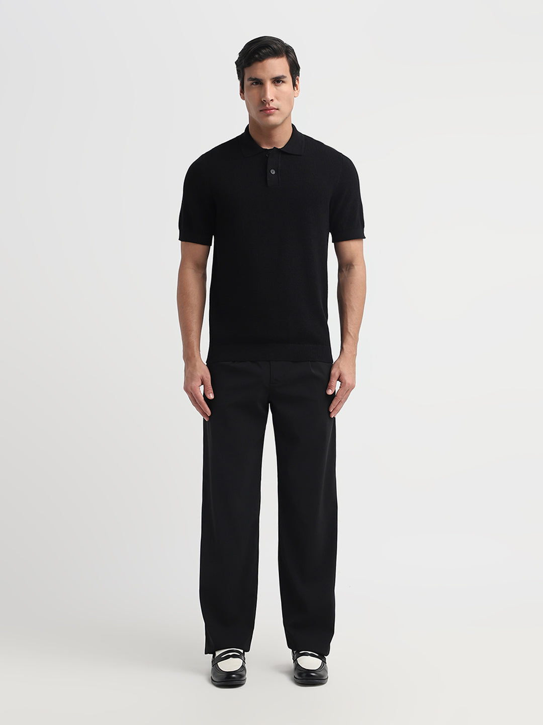 Black Colibri Knitted Structured Polo