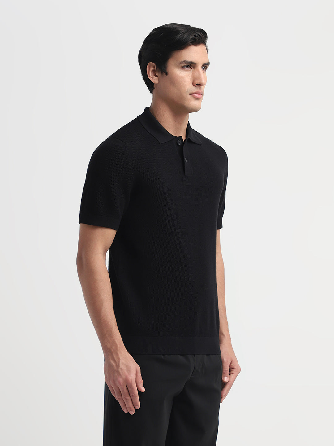 Black Colibri Knitted Structured Polo