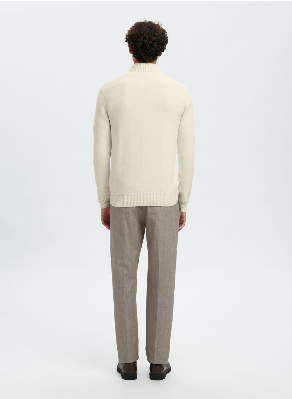 Half-Zip Organic Cotton Pullover - Off-White