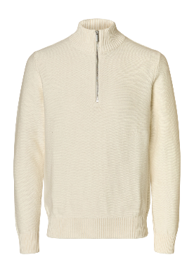 Half-Zip Organic Cotton Pullover - Off-White