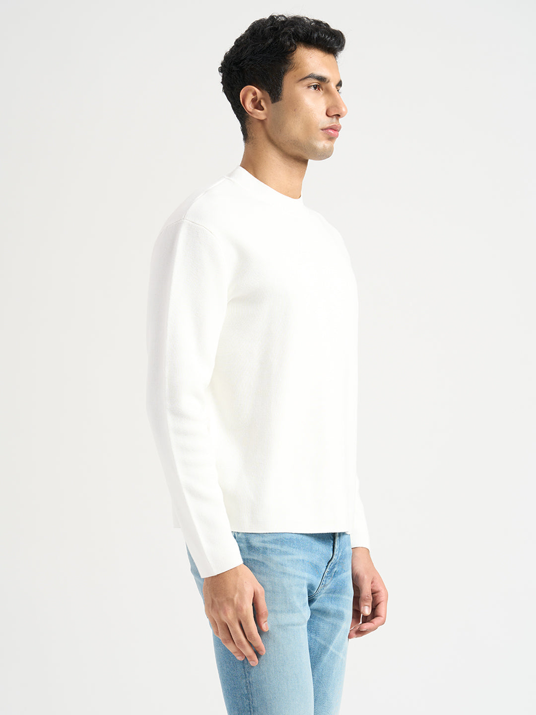 Mock Neck Light Knit - Off-White