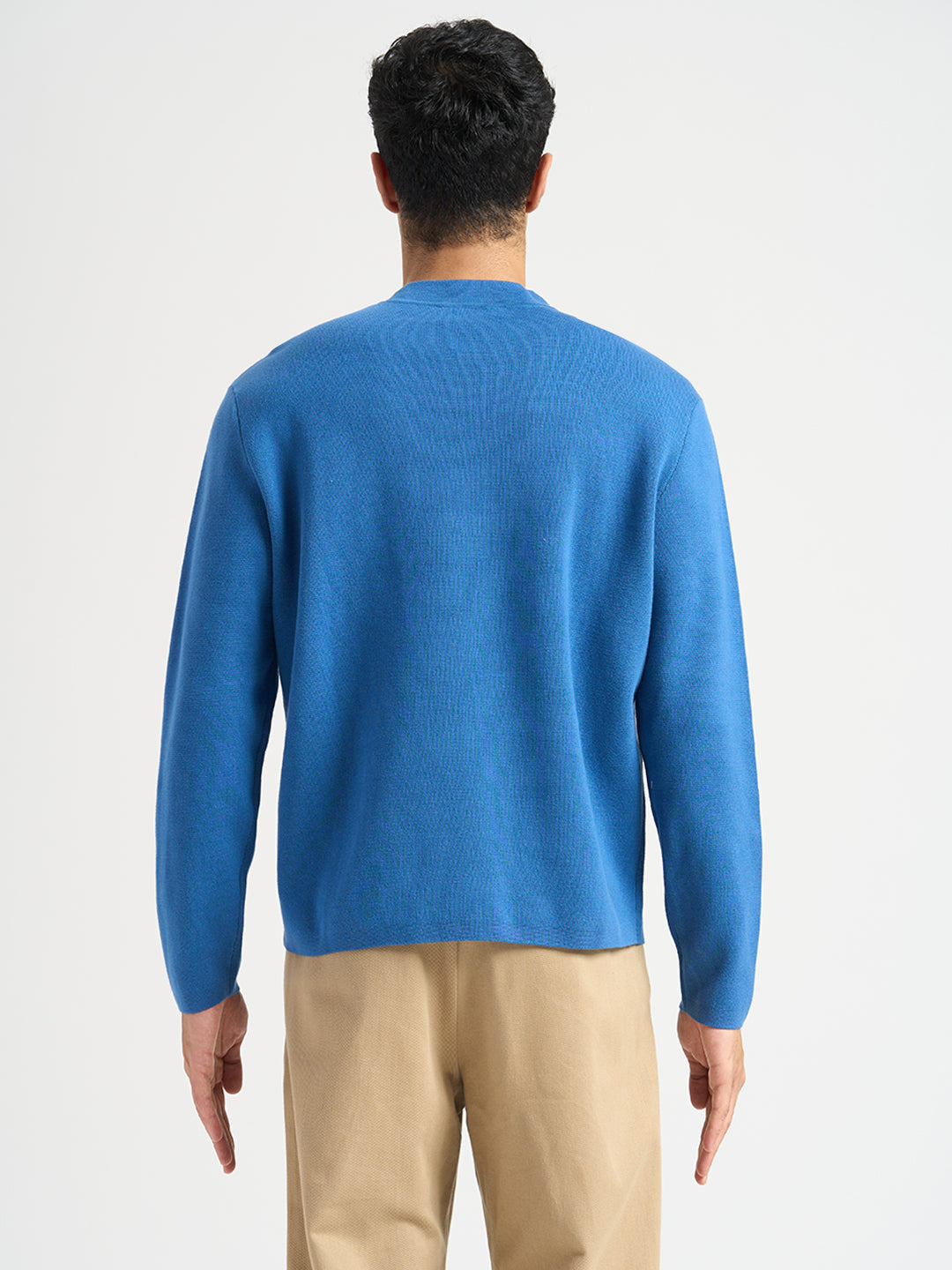 Mock Neck Light Knit - Blue