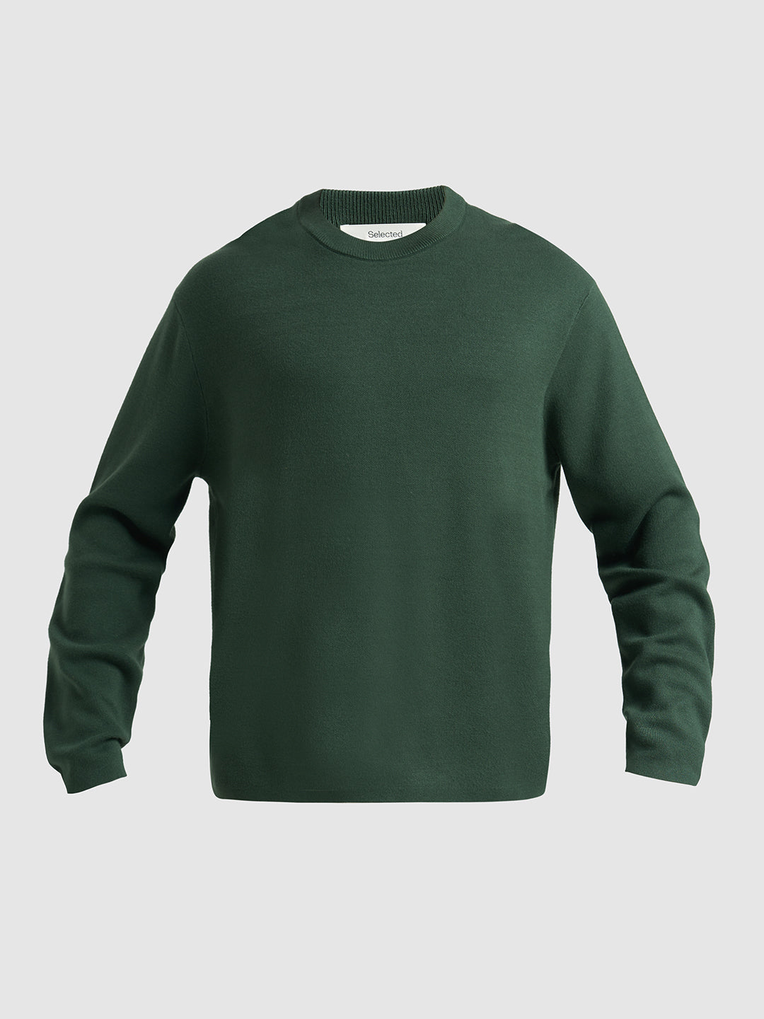 Solid Knitted Pullover - Green