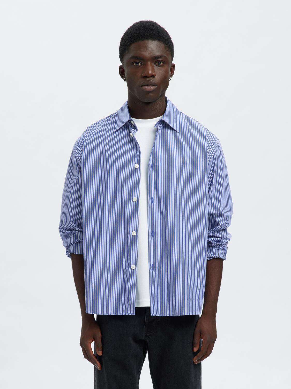 Blue Striped Relaxed Fit Shirt