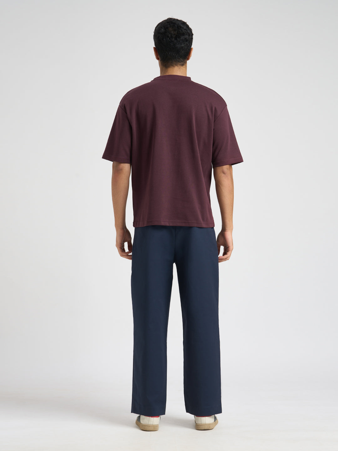 O-Neck Loose Fit T-shirt - Maroon