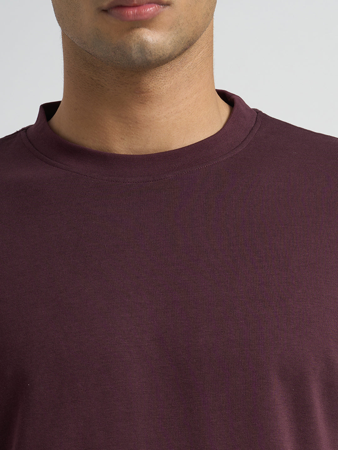 O-Neck Loose Fit T-shirt - Maroon