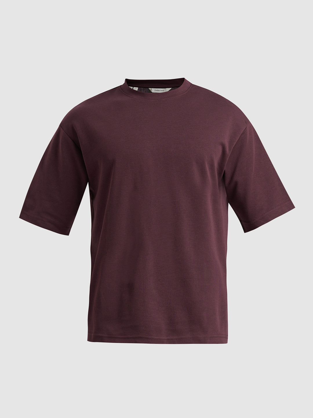 O-Neck Loose Fit T-shirt - Maroon