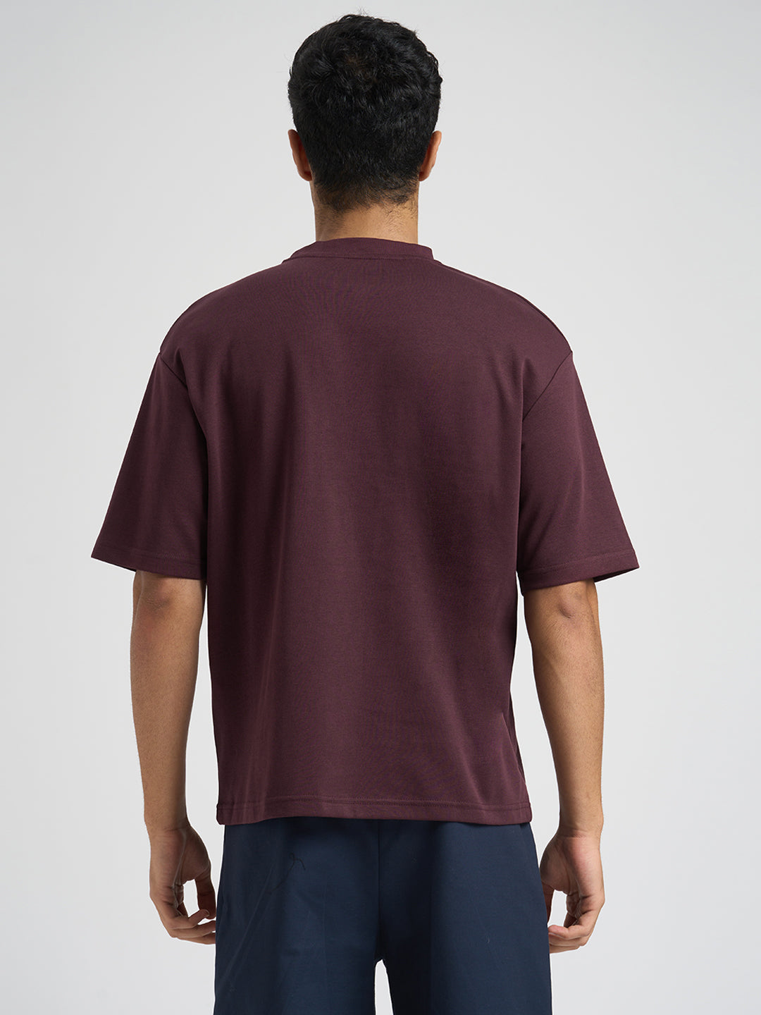 O-Neck Loose Fit T-shirt - Maroon