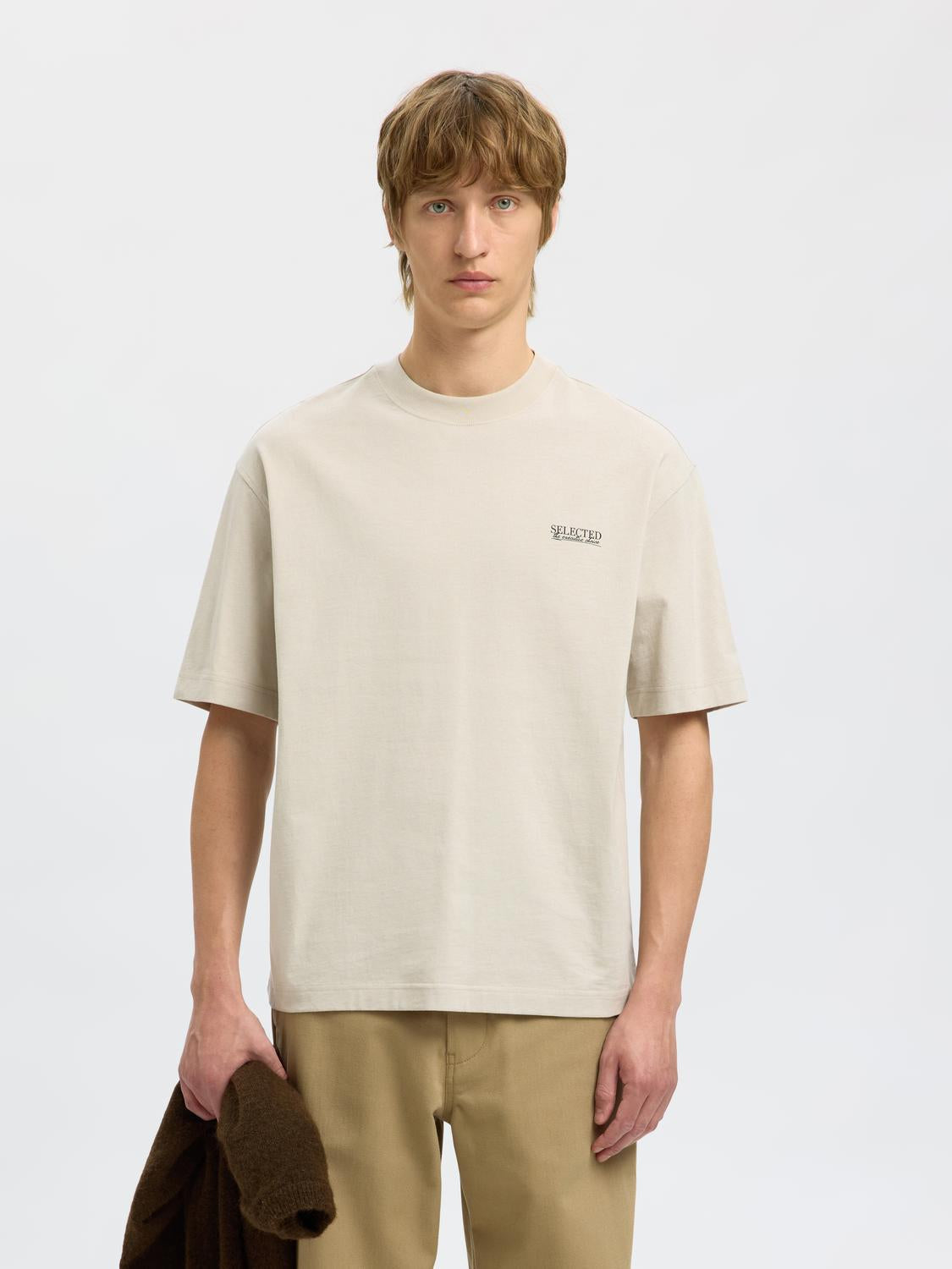 Beige Organic Cotton Relaxed Fit T-shirt
