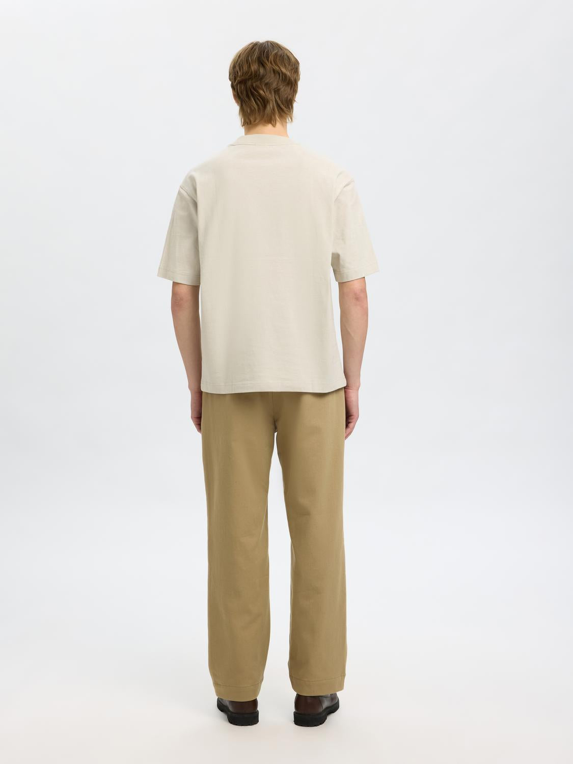 Beige Organic Cotton Relaxed Fit T-shirt