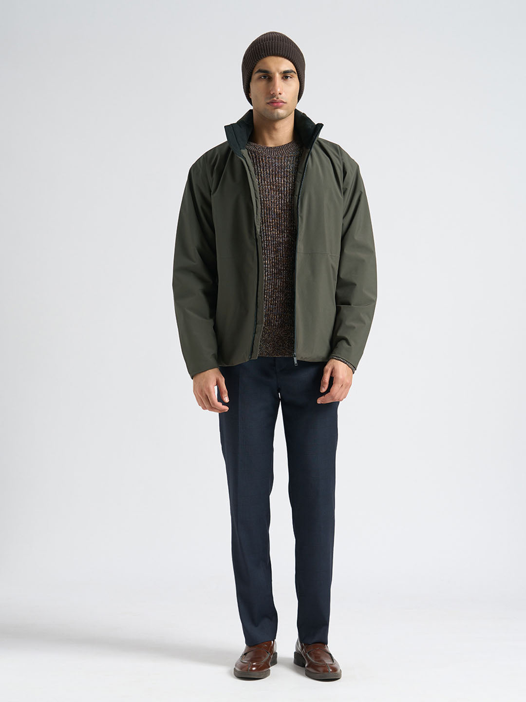 High Neck Urban Tech Jacket - Green