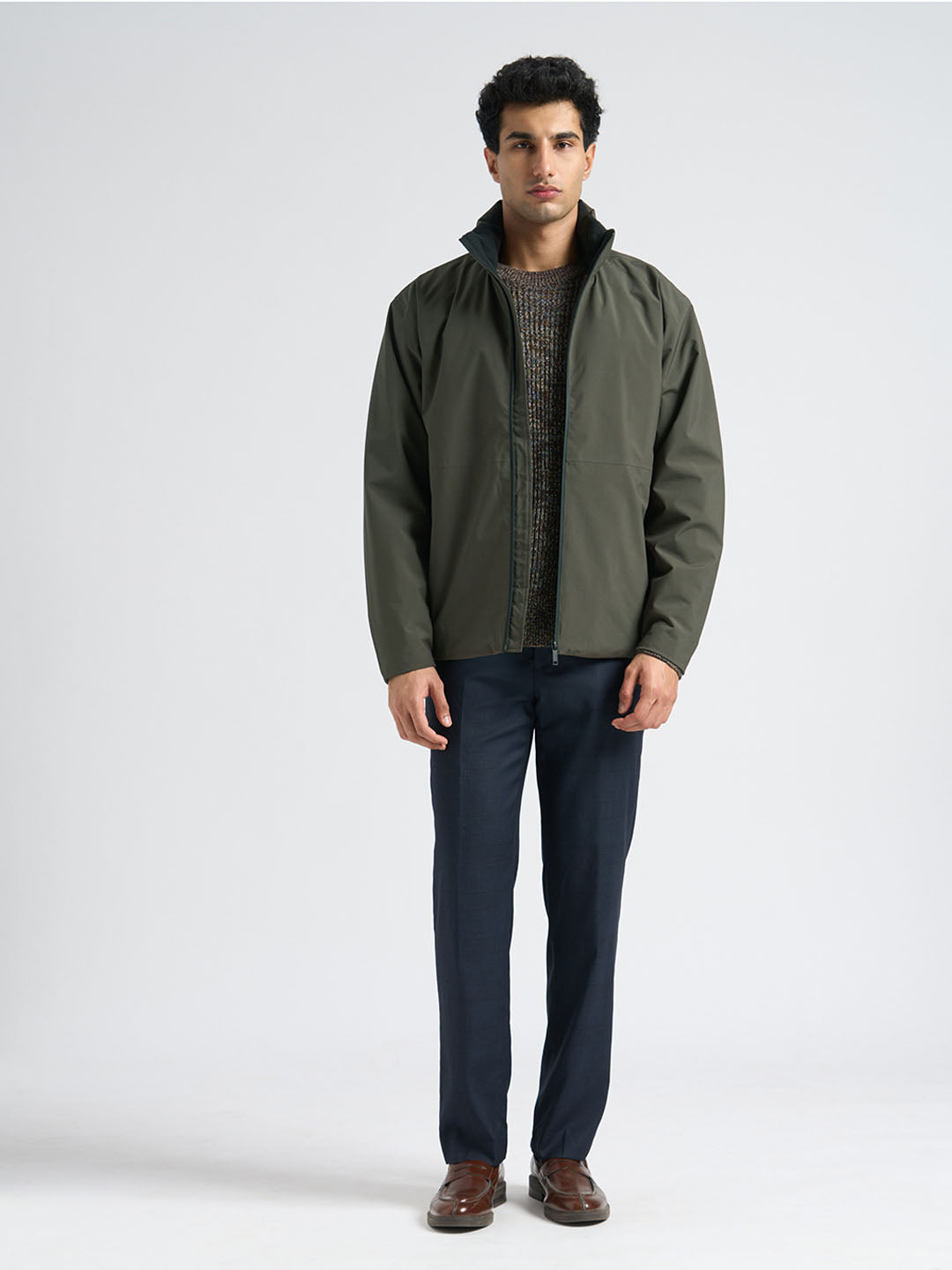 High Neck Urban Tech Jacket - Green