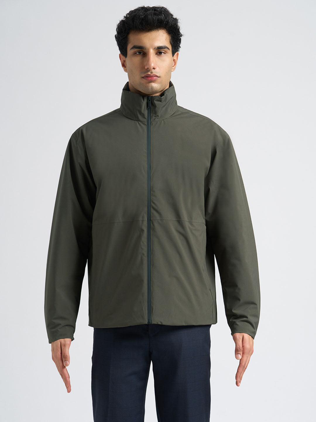 High Neck Urban Tech Jacket - Green